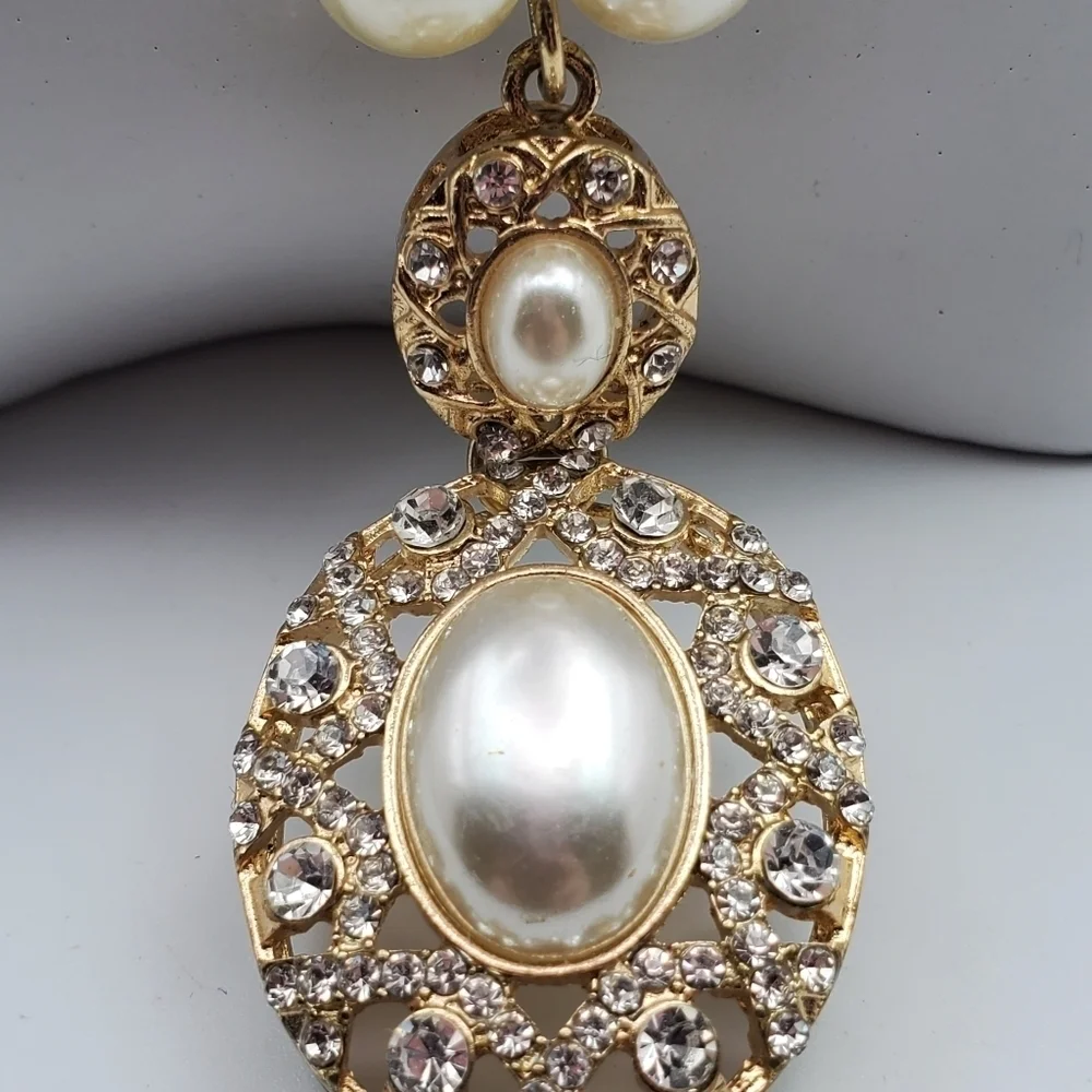 Imperial heirloom pearl‎ crystal necklace ✨️  N2512 bridal wedding prom formal